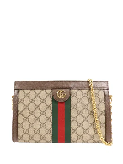 Pre-owned Gucci Gg Web Tote Bag In Neutral