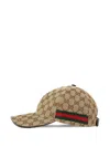 Gucci Men Beige Baseball Cap With Web Detail On The Side In Gg Canvas Man In Sand