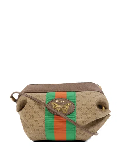Pre-owned Gucci Gg Web-stripe Tote Bag In Neutral