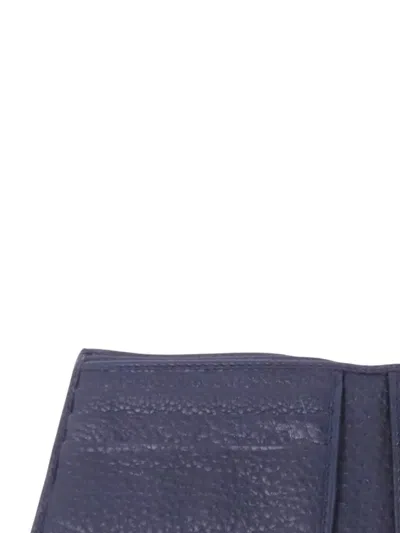 Pre-owned Gucci Gg Web-stripe Wallet In Blue