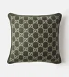 Gucci Gg Wool And Cashmere Jacquard Cushion In Green