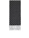 Gucci Gg Wool And Cashmere Scarf In Gray