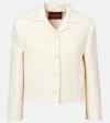 Gucci Gg Wool Silk Crêpe Jacquard Jacket In White