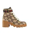 Gucci Gg Wool Ankle Boot In Brown