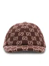 Gucci Gg Wool Baseball Cap In Brown