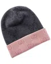Gucci Gg Wool Beanie In Gray
