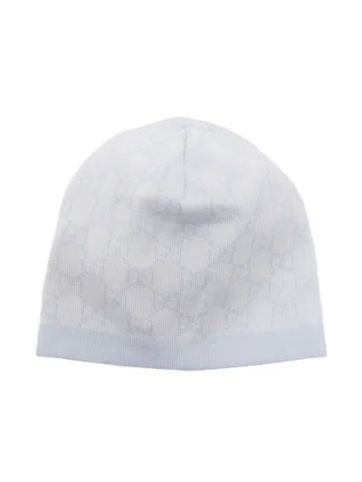 Gucci Kids' Gg Wool Beanie In White
