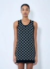 Gucci Women Embroidered Stretch Wool Blend Mini Dress In Multi