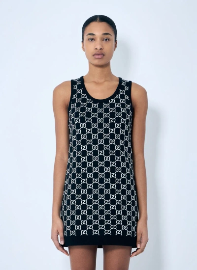 GUCCI GG WOOL-BLEND JACQUARD DRESS