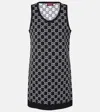 Gucci Women Embroidered Stretch Wool Blend Mini Dress In Multi