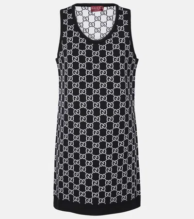 GUCCI GG WOOL-BLEND JACQUARD MINIDRESS