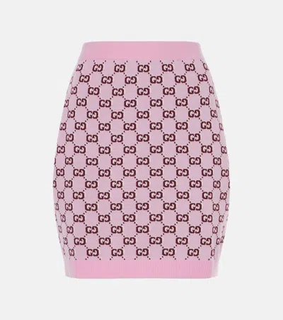 Gucci Gg Wool-blend Jacquard Miniskirt In Multi