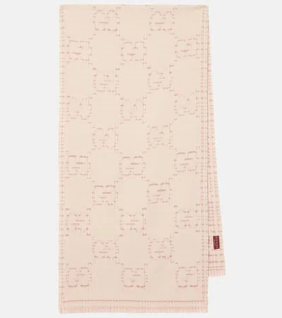 Gucci Gg Wool-blend Jacquard Scarf In Metallic