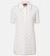 Gucci Gg-pattern Short-sleeve Mini Dress In White