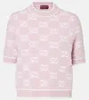 Gucci Gg Wool Bouclé Jacquard Top In Pink