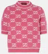 Gucci Gg Wool Bouclé Jacquard Top In Pink