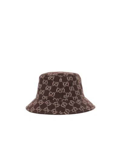 Gucci Gg Wool Bucket Hat In Brown