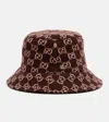 Gucci Gg Wool Bucket Hat In Burgundy