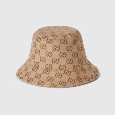 Gucci Gg Wool Bucket Hat In Sand