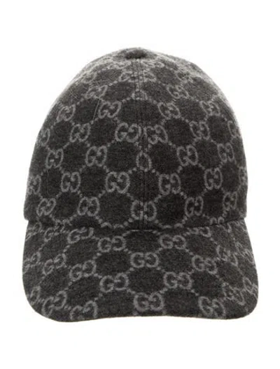 Pre-owned Gucci Gg Wool Cap In Gray