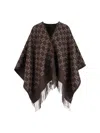 Gucci 'gg' Wool Cape In Brown