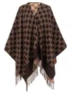 Gucci Wool Cape Featuring Fringe Detail In Multi