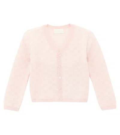Gucci Gg Wool Cardigan In Pink