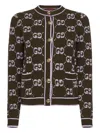 Gucci Wool Cardigan With Front Pockets And Long Sleeves In Multi
