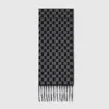 Gucci Gg Wool And Cashmere Scarf In Black
