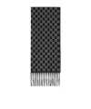 Gucci Gg Wool And Cashmere Scarf In Black