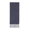 Gucci Gg Wool And Cashmere Scarf In Blue