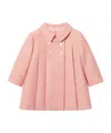 Gucci Pink And Ivory Gg Wool Flannel Coat In Pink