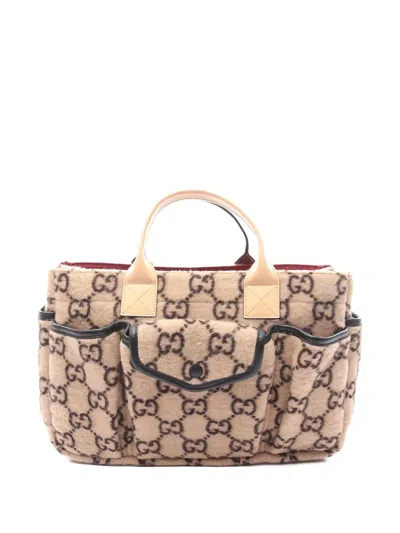 Pre-owned Gucci Gg Wool Handbag In Neutral
