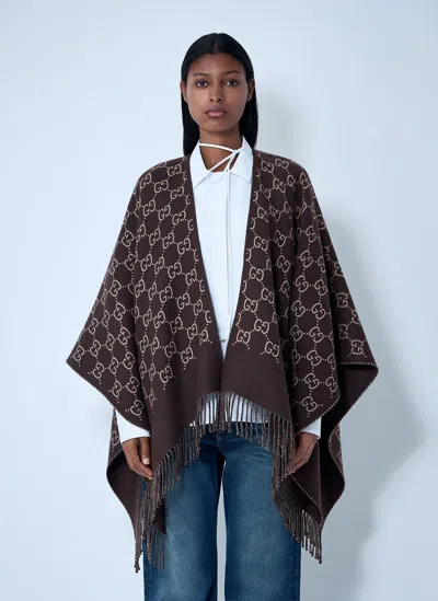 Gucci Gg Wool Jacquard Cape