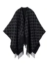 Gucci Gg Wool Jacquard Cape In Black