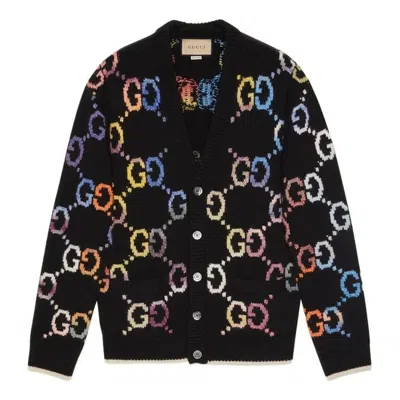 Gucci Gg Wool Jacquard Cardigan 'black'