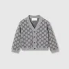 Gucci Gg Wool Jacquard Cardigan In Gray
