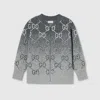 Gucci Gg Wool Jacquard Cardigan In Grey