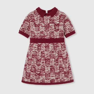 Gucci Kids' Gg Wool Jacquard Dress In Multi