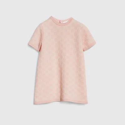 Gucci Babies' Gg Wool Jacquard Dress In Pink