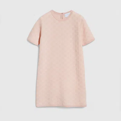 Gucci Kids' Gg Wool Jacquard Dress In Pink