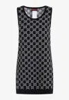 Gucci Women Embroidered Stretch Wool Blend Mini Dress In Multi