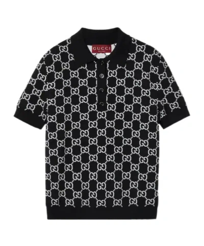 GUCCI GUCCI REVERSIBLE GG JACQUARD POLO SHIRT