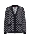 Gucci Gg Wool Jacquard Reversible Cardigan In Black