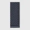 Gucci Gg Wool Jacquard Scarf In Blue