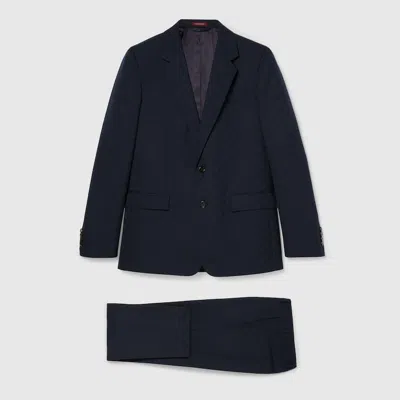 Gucci Gg Wool Jacquard Suit In Multi