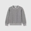 Gucci Gg Wool Jacquard Sweater In Gray