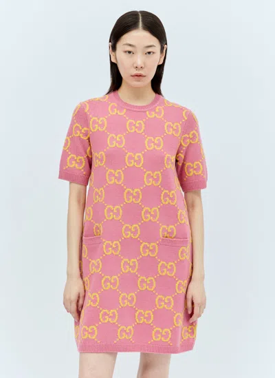 Gucci Gg Knit Dress In Pink