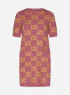 Gucci Gg Knit Dress In Pink,yellow