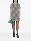 Gucci Gg Wool Dress With Ribbed Profiles In Gray